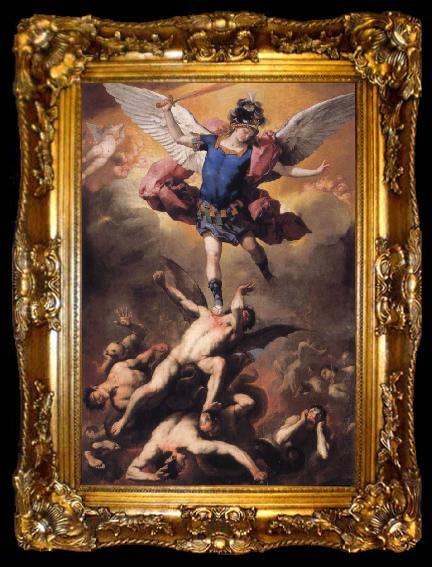 framed  Luca Giordano The Archangel Michael driving the rebellious angels into Hell, ta009-2